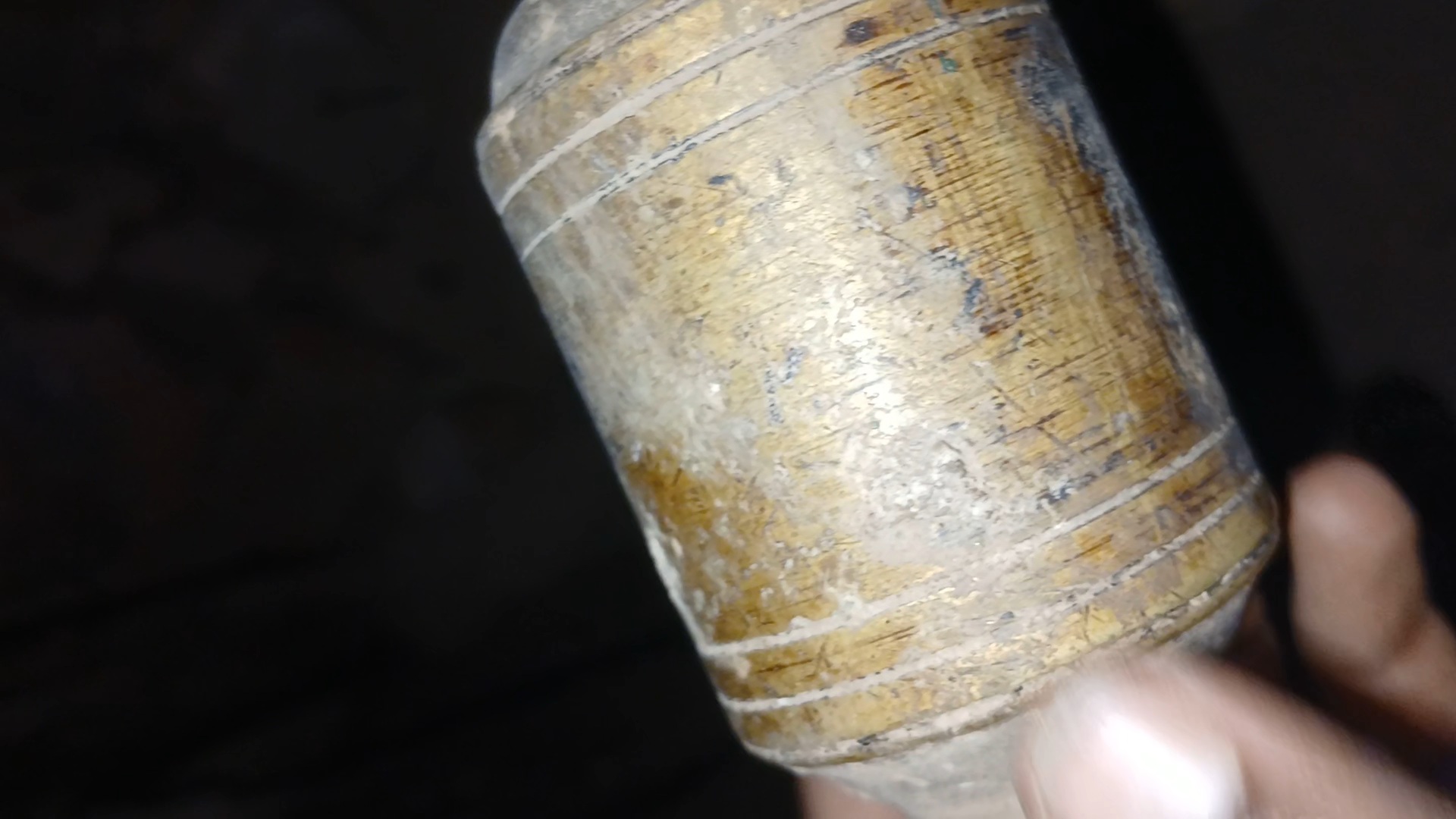 Turned wooden spindle or tool handle fragment