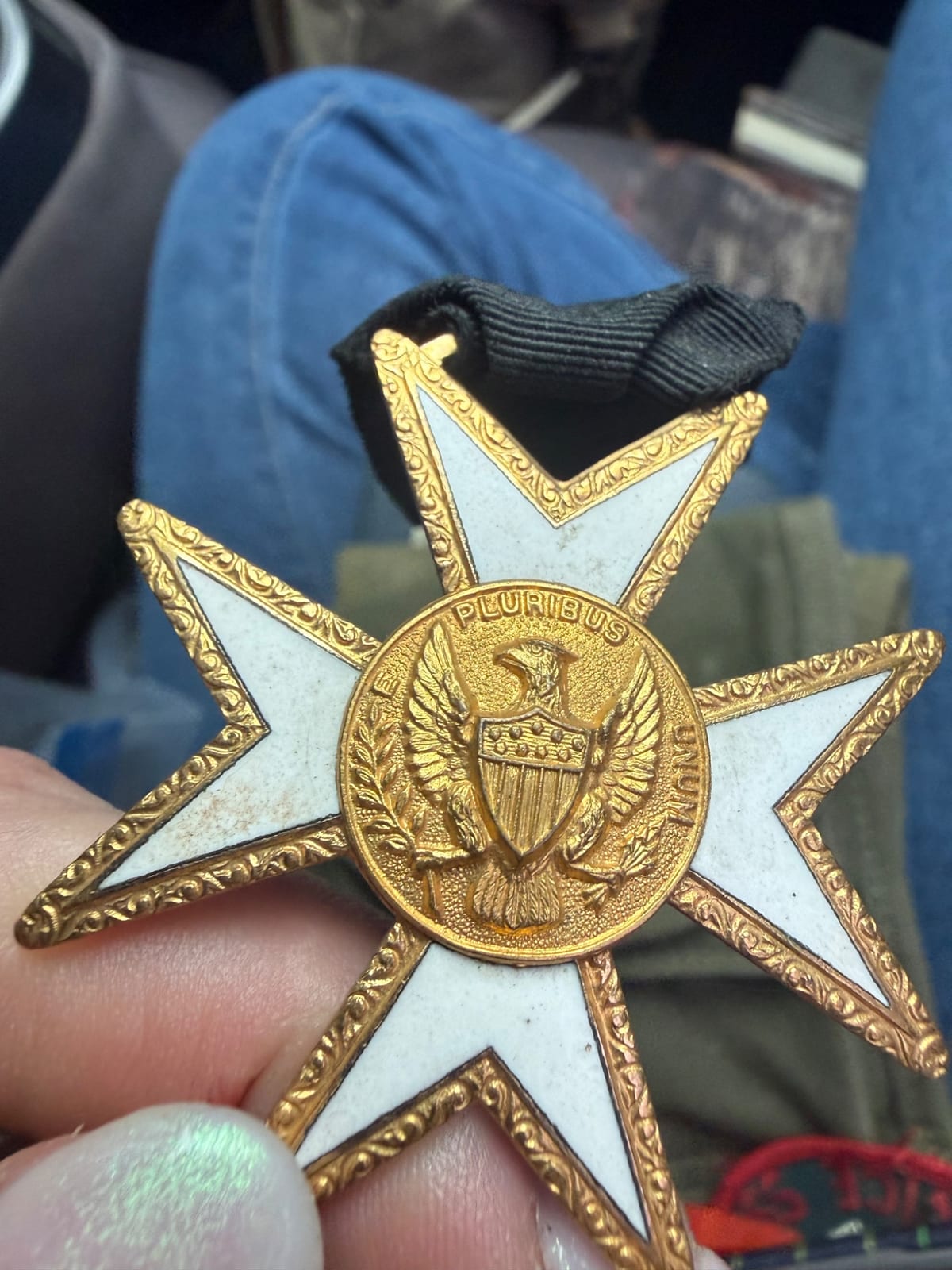 Fraternal order or patriotic society medal/badge with starburst design and U.S. eagle emblem