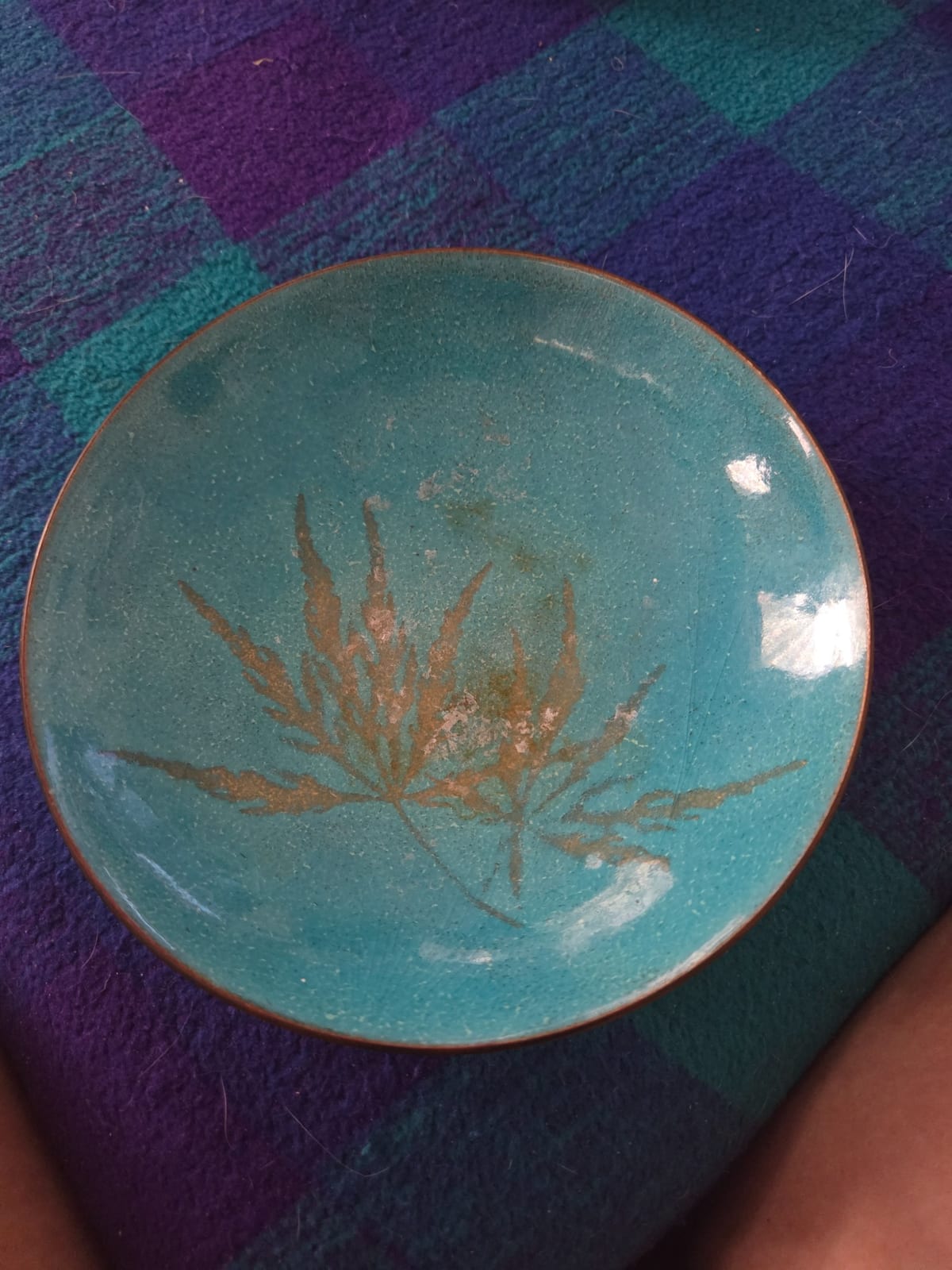 Decorative ceramic bowl with botanical motif