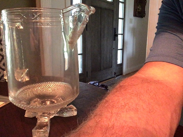 Cut glass ice bucket or champagne cooler