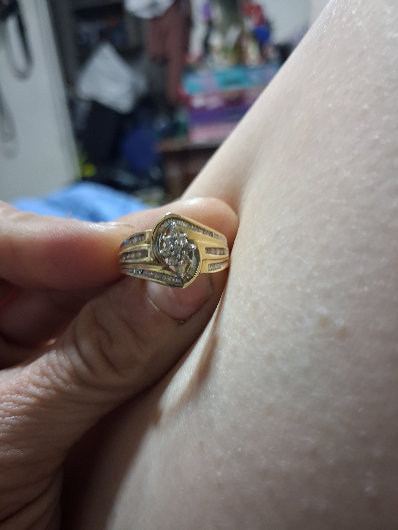 Diamond cluster cocktail ring