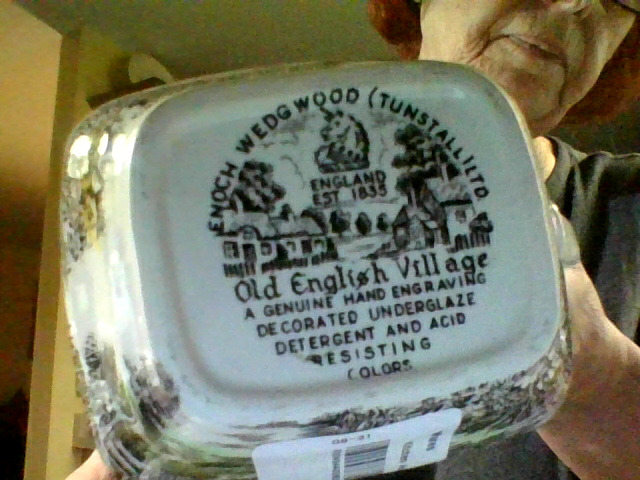 Wedgwood "Old English Village" rectangular ceramic dish or ashtray