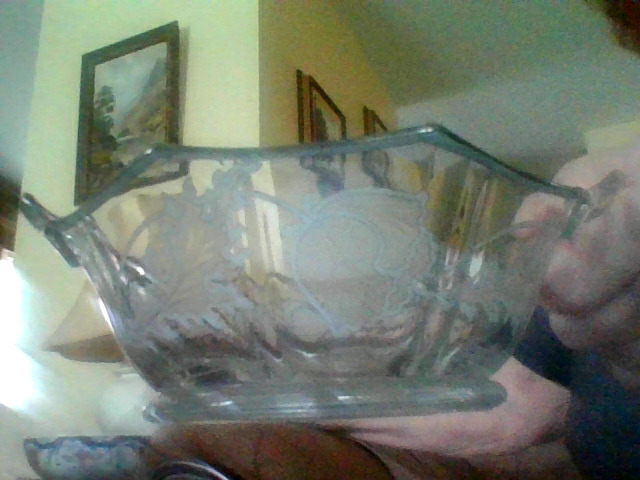 Pressed or molded glass serving bowl / centerpiece bowl