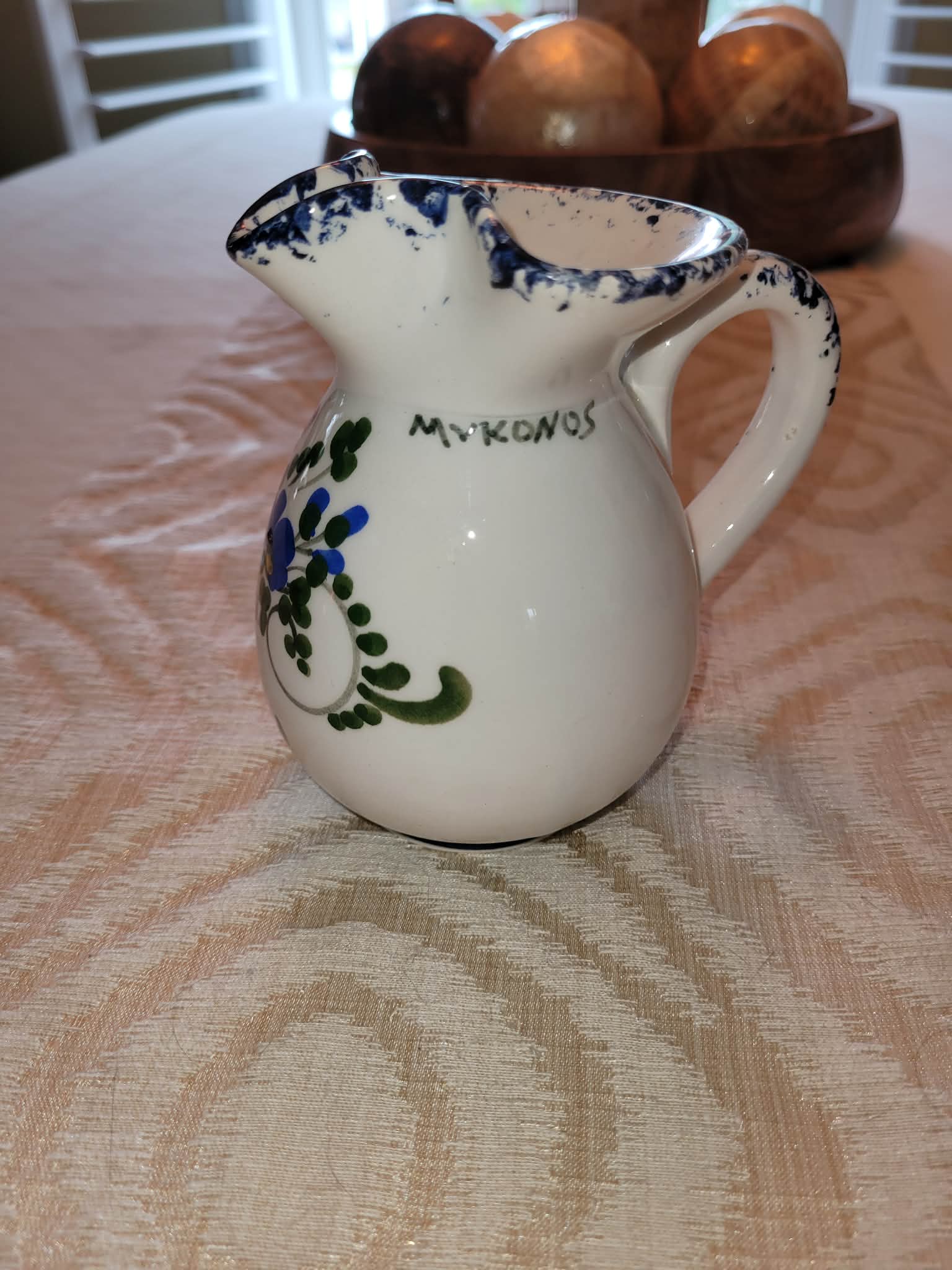 Small hand-painted ceramic cream jug / pitcher