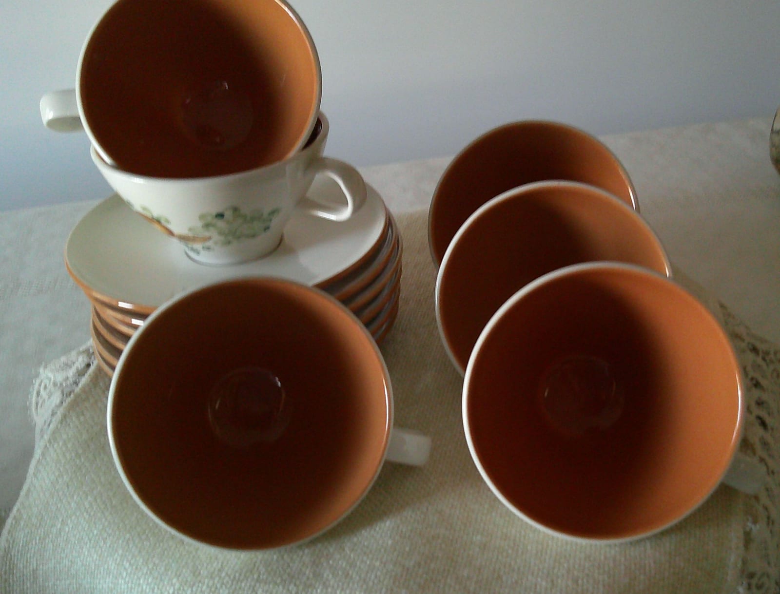Vintage porcelain teacup and saucer set