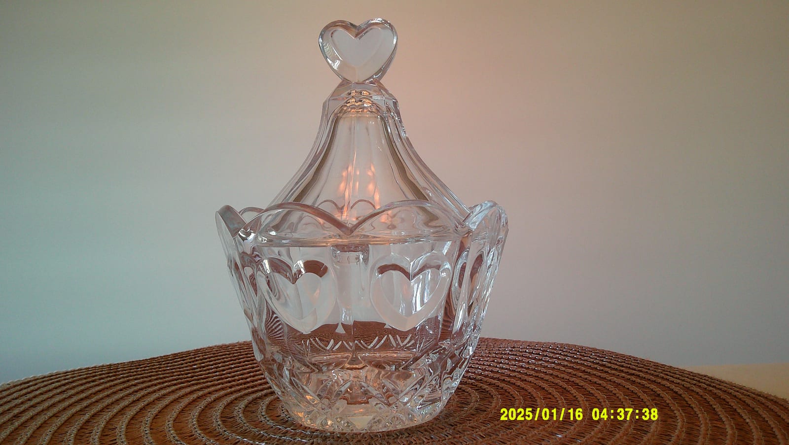 Cut crystal covered candy dish or bonbonniere