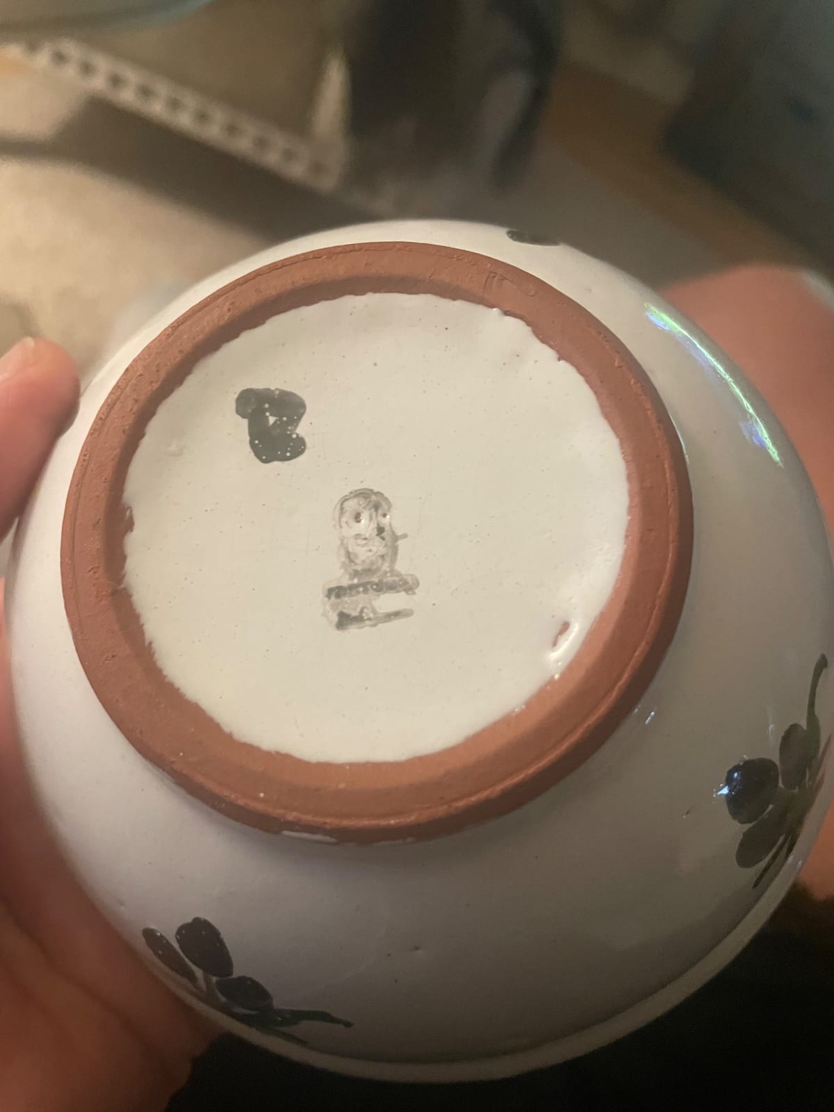 Small hand-painted ceramic bowl or tea bowl