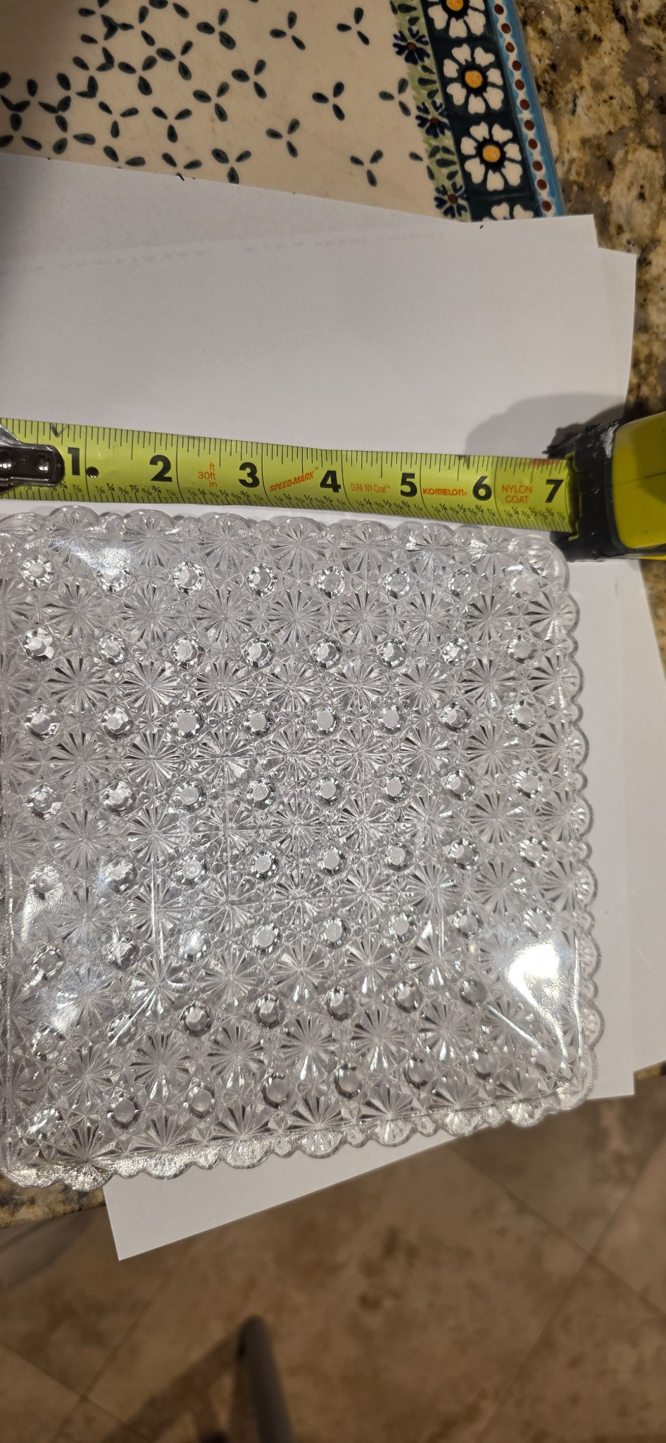 Pressed glass serving tray or cake plate