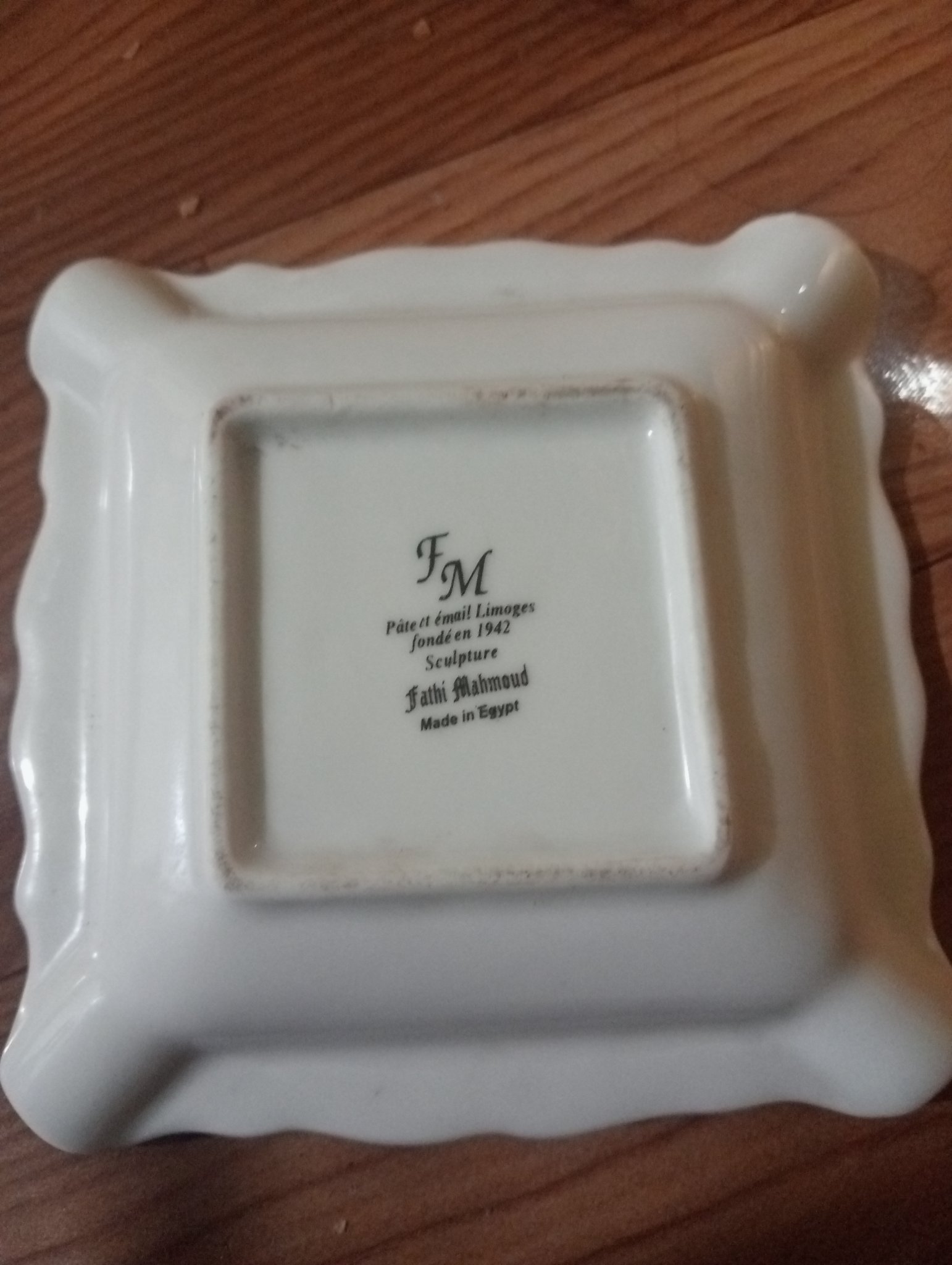 Limoges porcelain decorative ashtray or trinket dish by Fathi Mahmoud