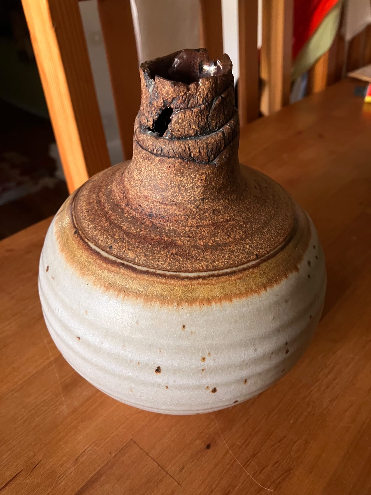 Salt-glazed stoneware bottle or jug