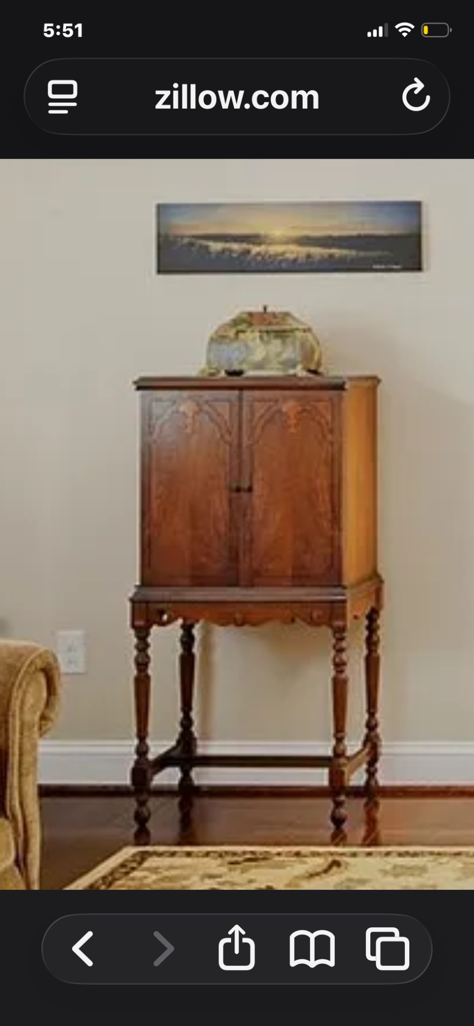 Antique-style tall cabinet or music cabinet
