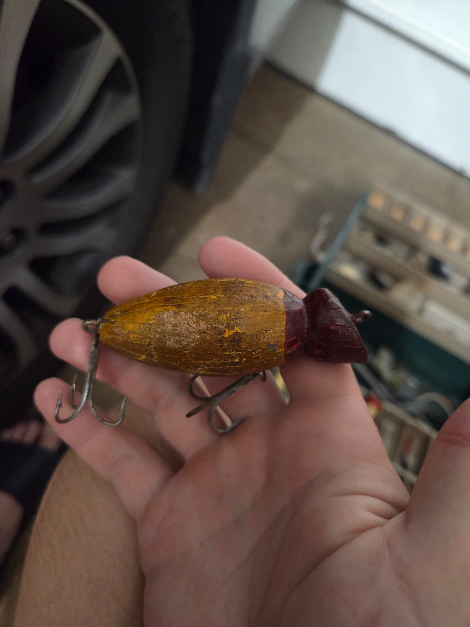 Vintage wooden fishing lure (surface lure / plug)