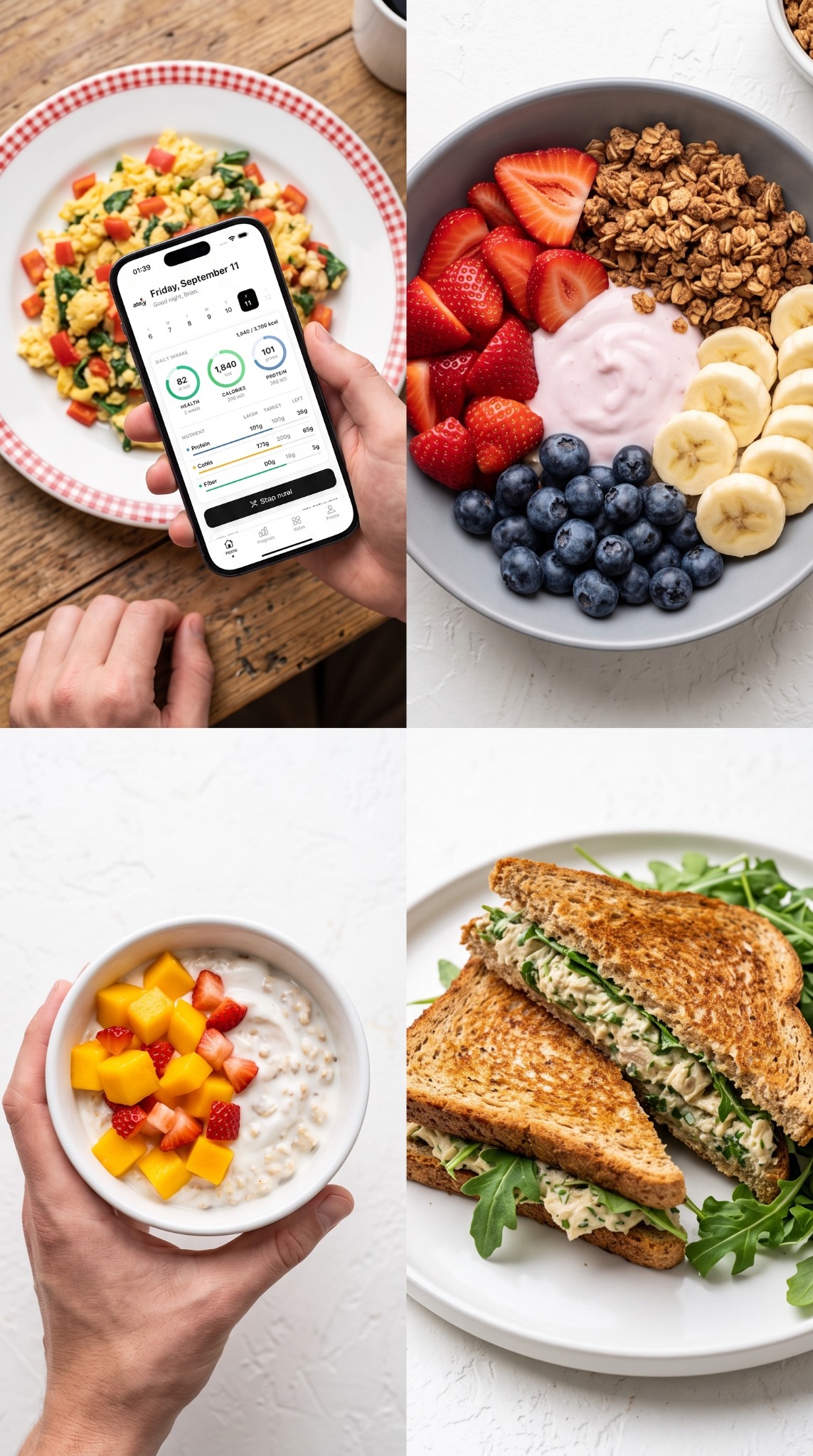 Modern smartphone displaying a nutrition tracking app