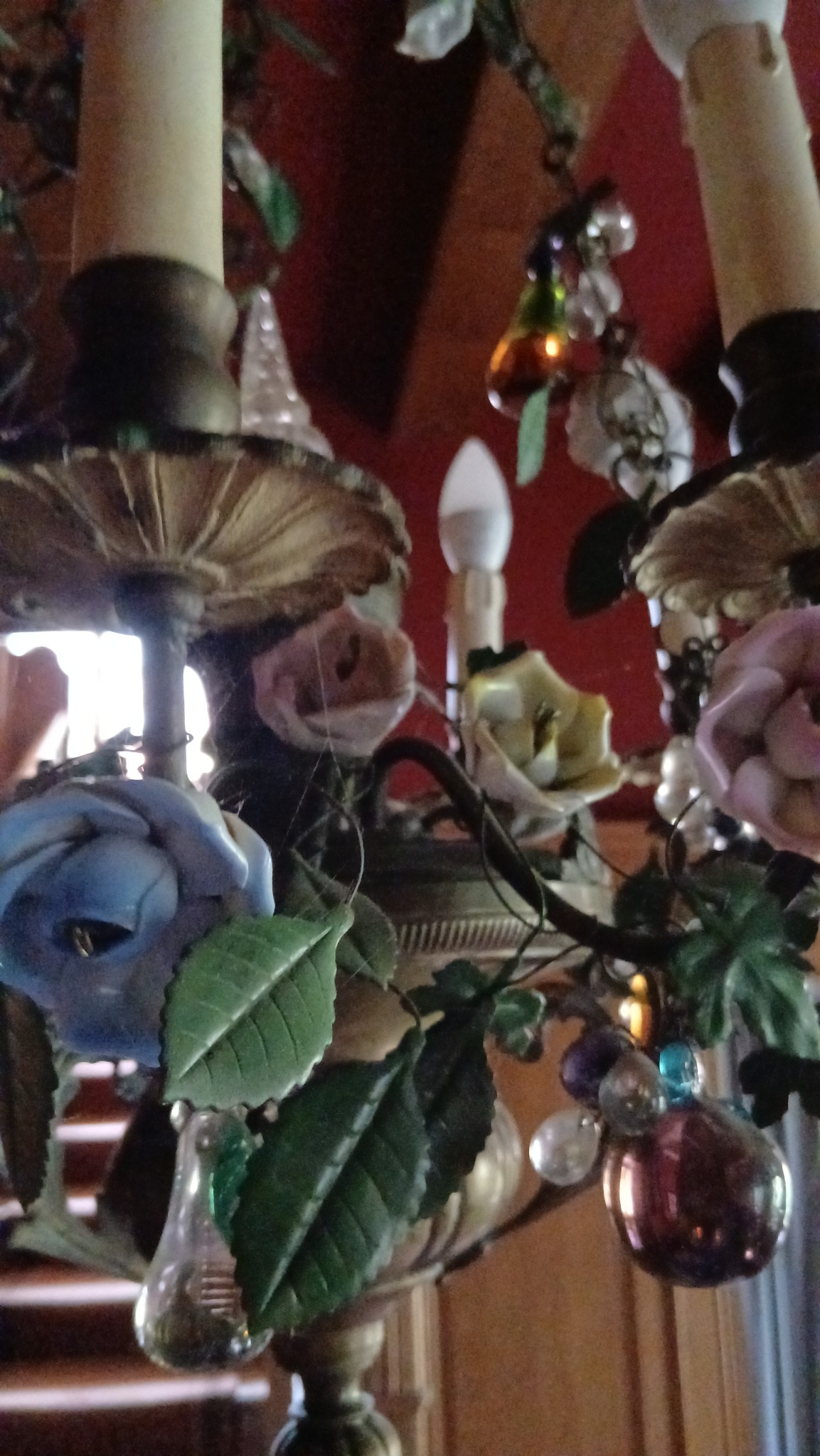 Decorative floral electric chandelier / light fixture