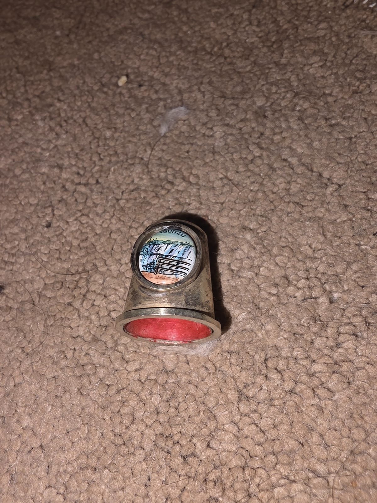 Souvenir thimble with Niagara Falls insert