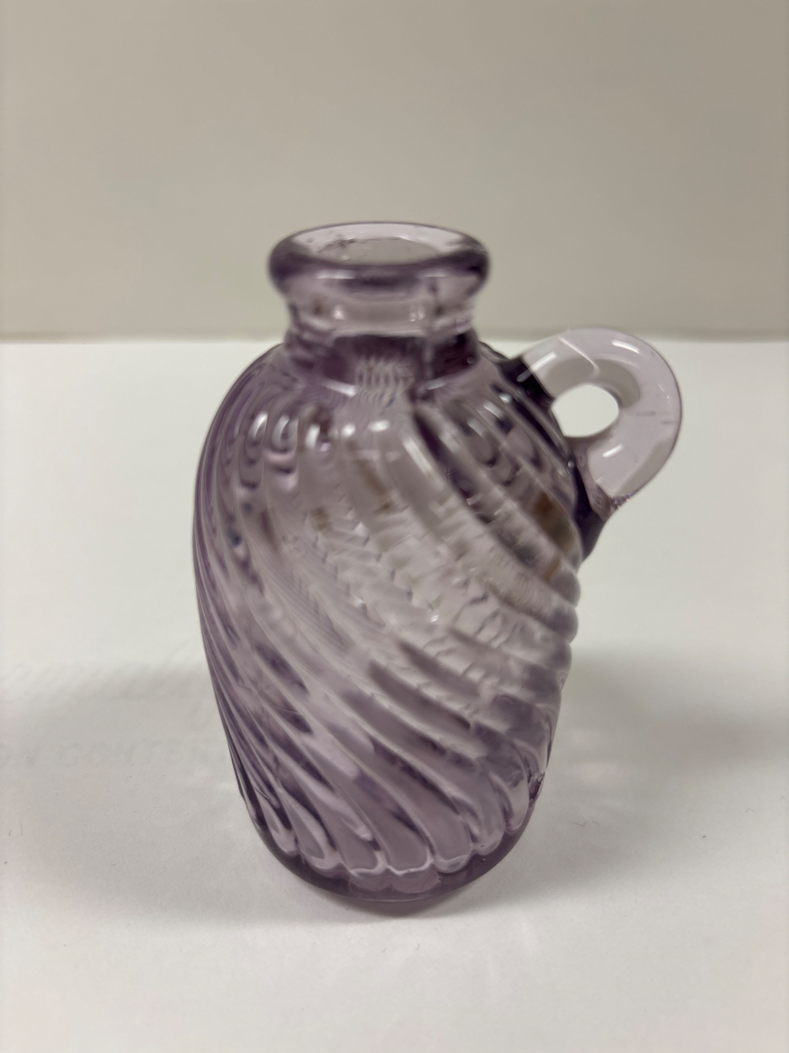 Purple amethyst-style glass miniature vase or perfume bottle