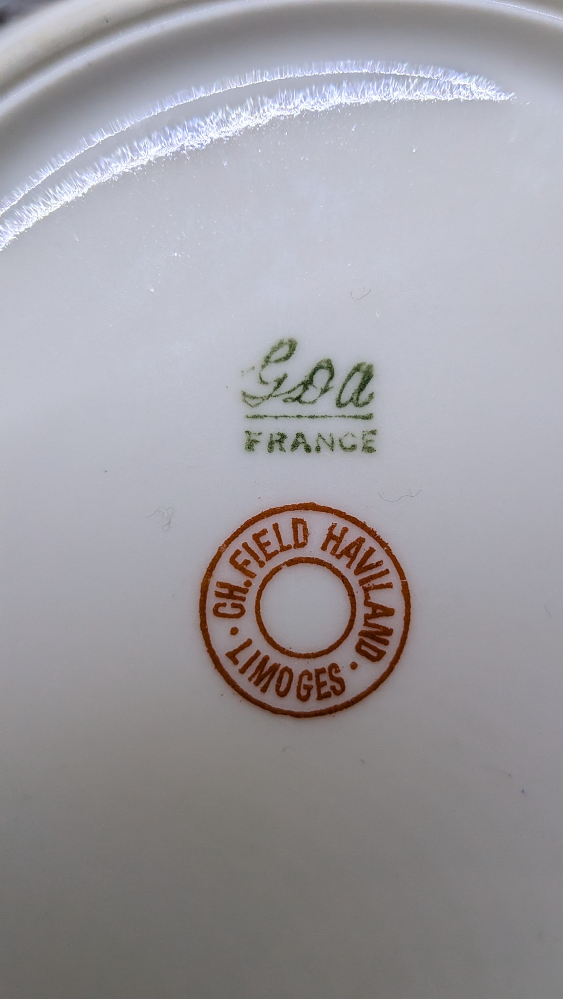 French porcelain tableware piece marked GDA Limoges