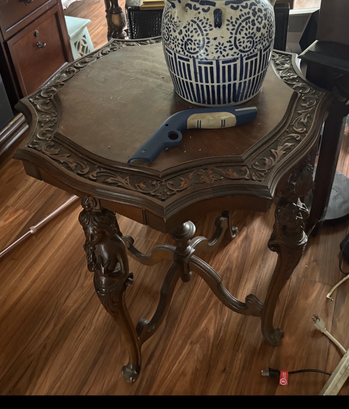 Ornately carved side table / occasional table