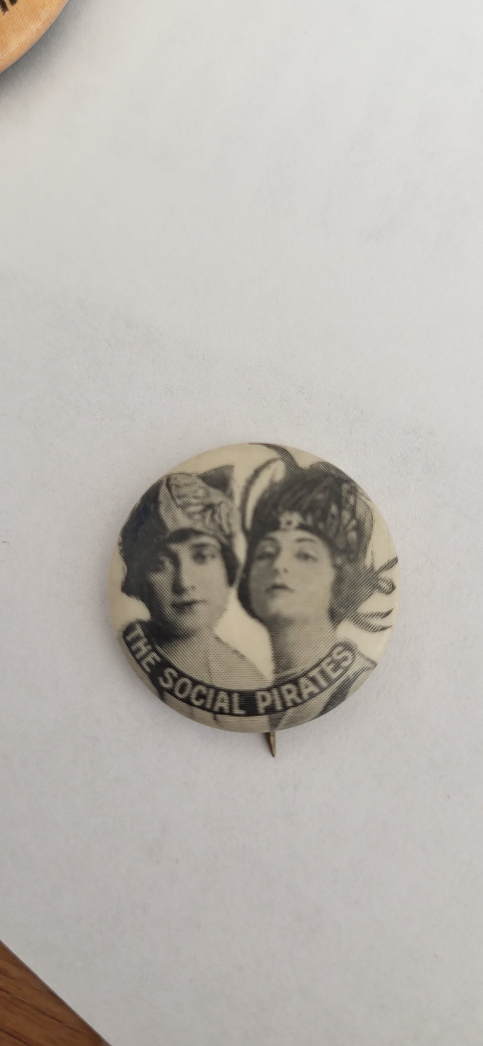 Political campaign pin/button reading "The Social Pirates"