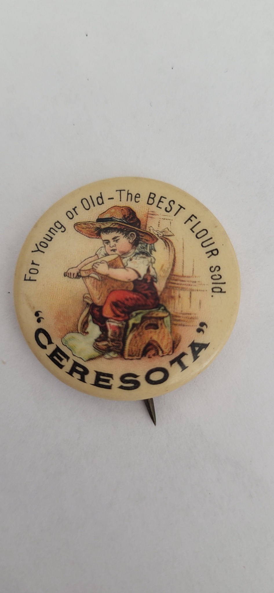 Ceresota advertising pinback button / flour promotional badge