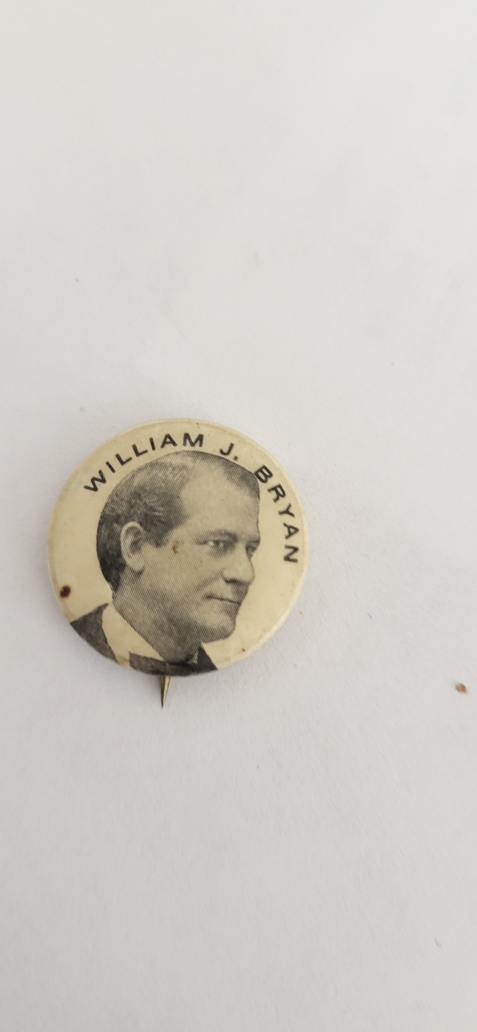 William J. Bryan campaign pinback button