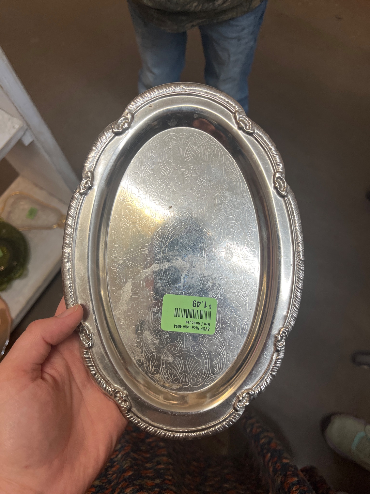 Silver-plated oval serving tray / salver