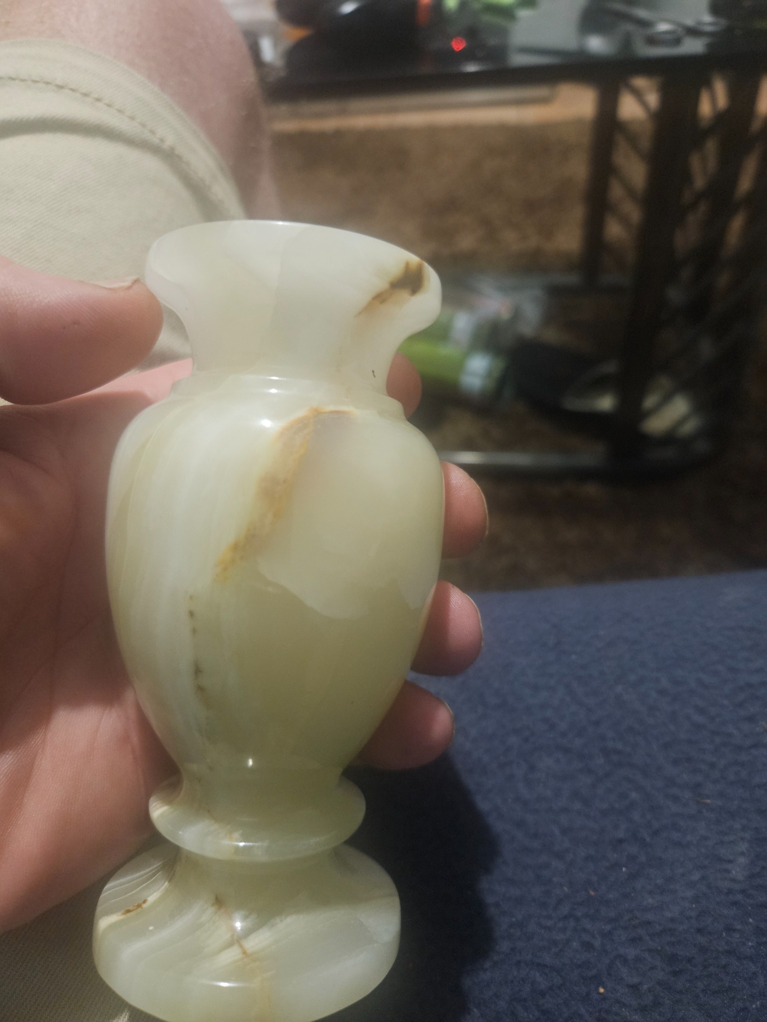 Small carved stone vase or chalice
