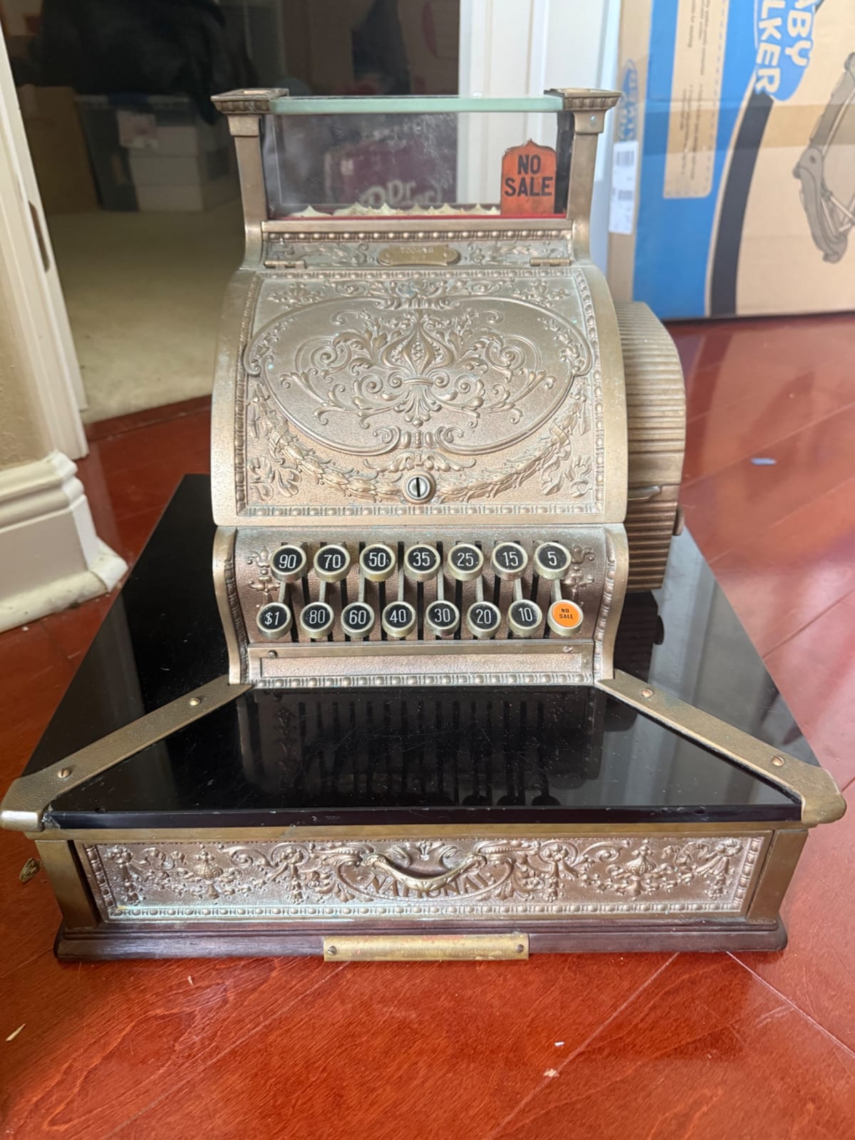 Antique mechanical cash register