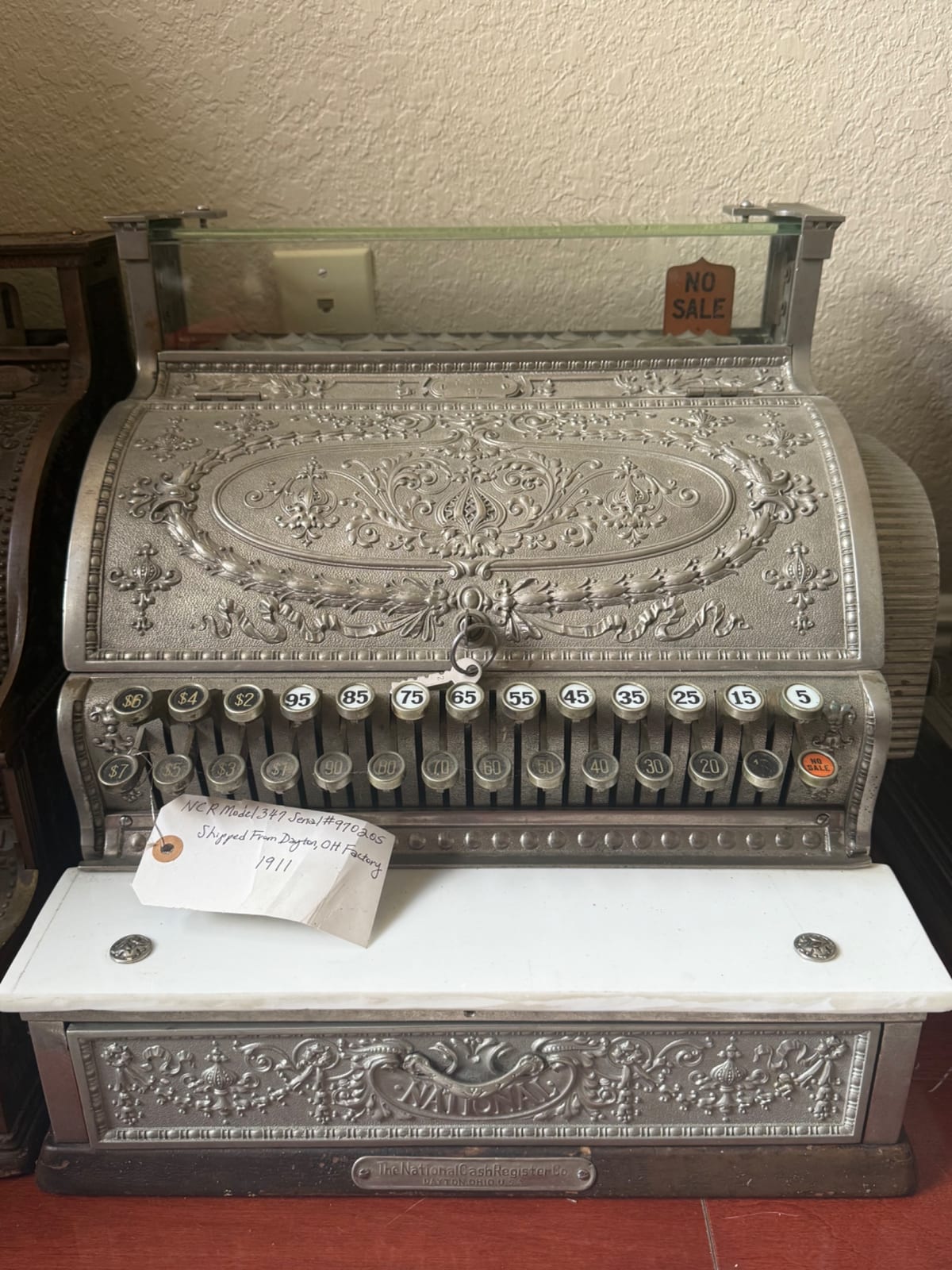 National Cash Register (NCR) ornate mechanical cash register, Model 347