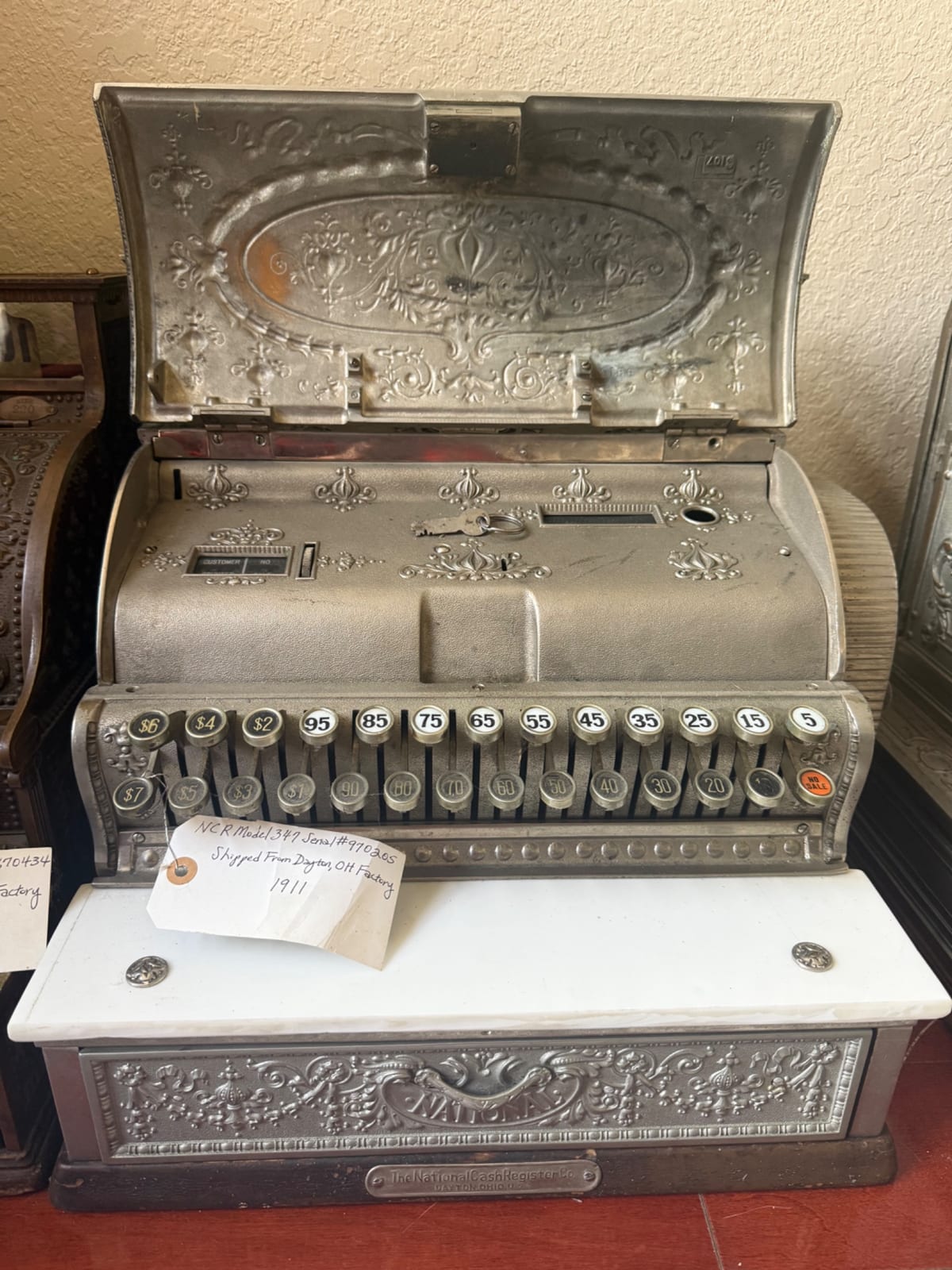 National Cash Register (NCR) ornate mechanical cash register, Model 347