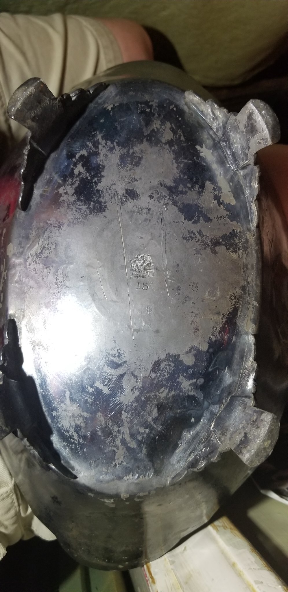 Silver-plated or nickel-silver decorative serving dish / footed bowl (possibly a trophy or presentation piece)
