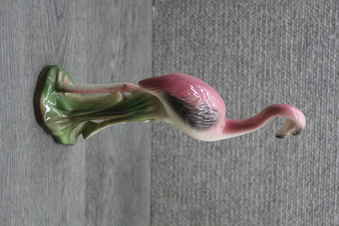 Ceramic flamingo figurine