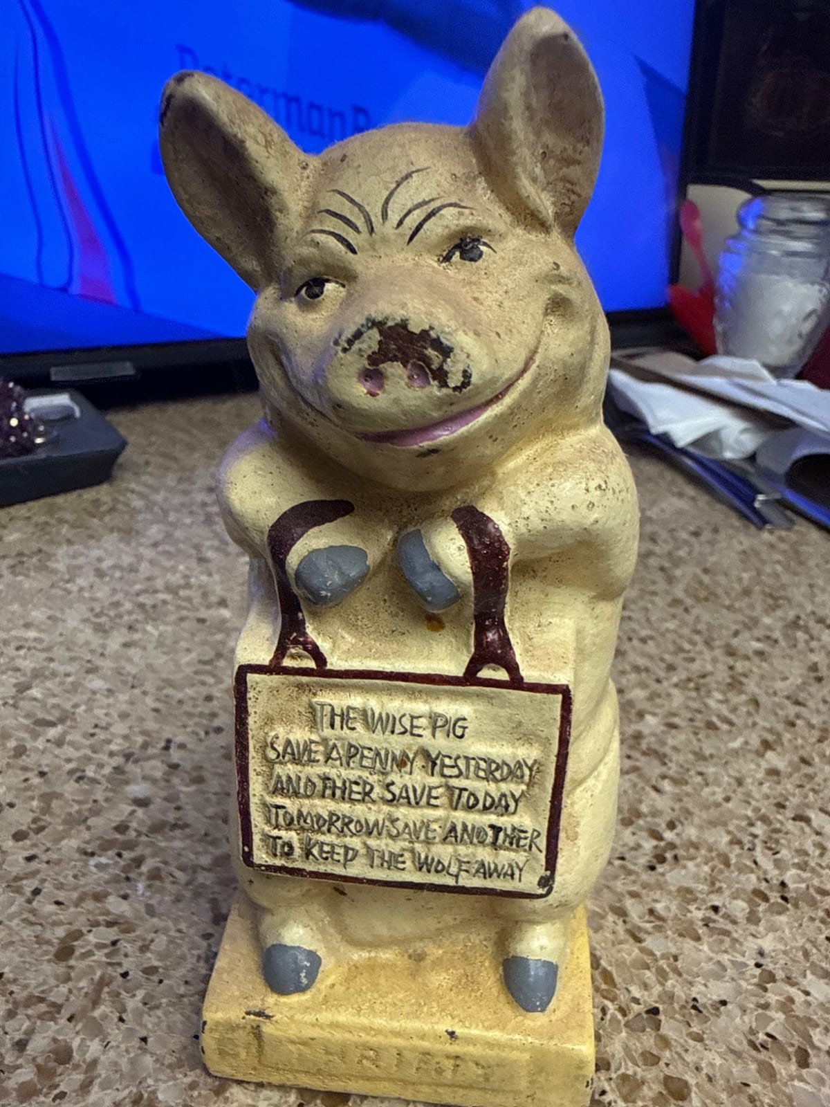 Wise Pig Savings Bank Figurine