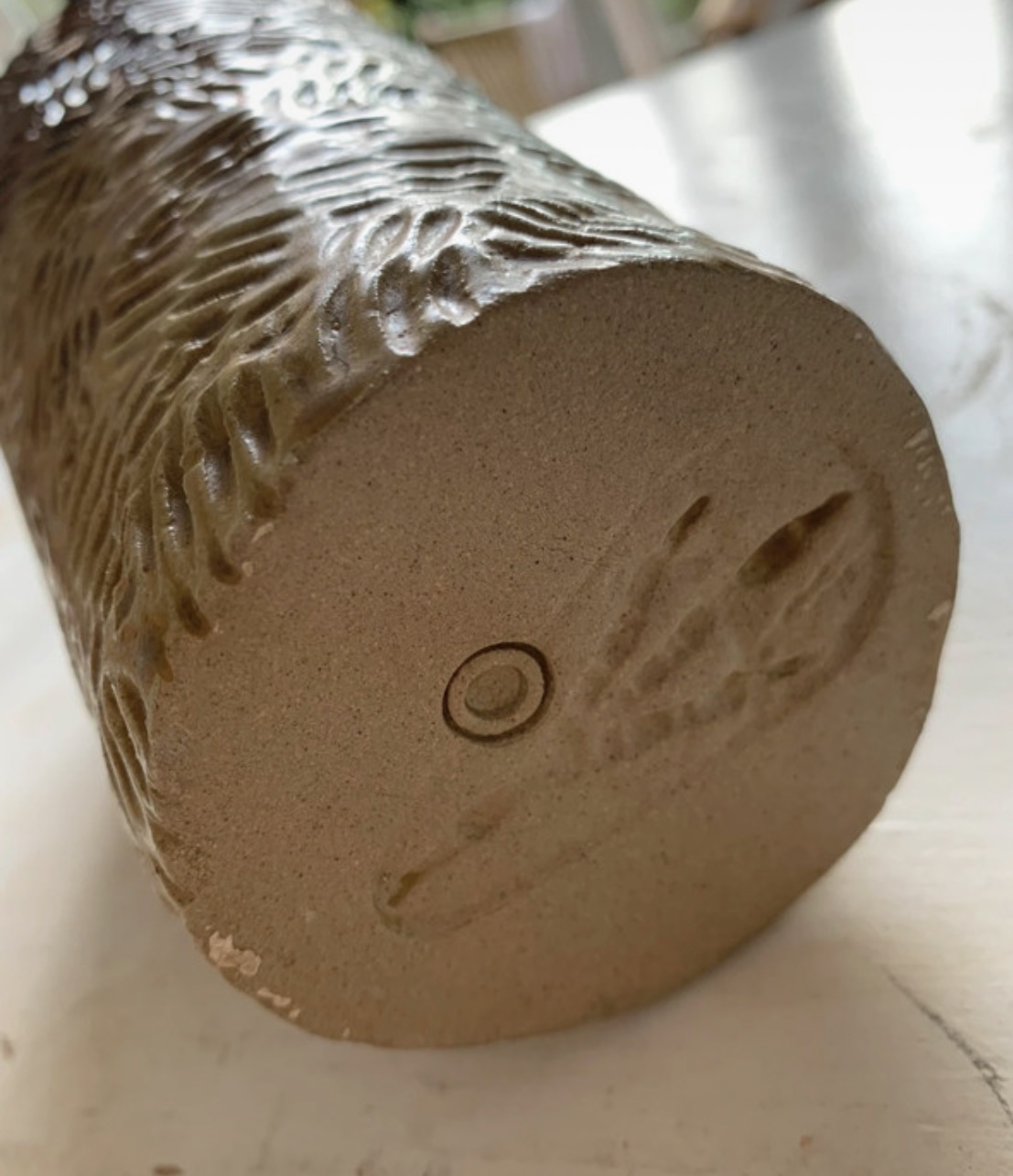 Textured ceramic vase or vessel