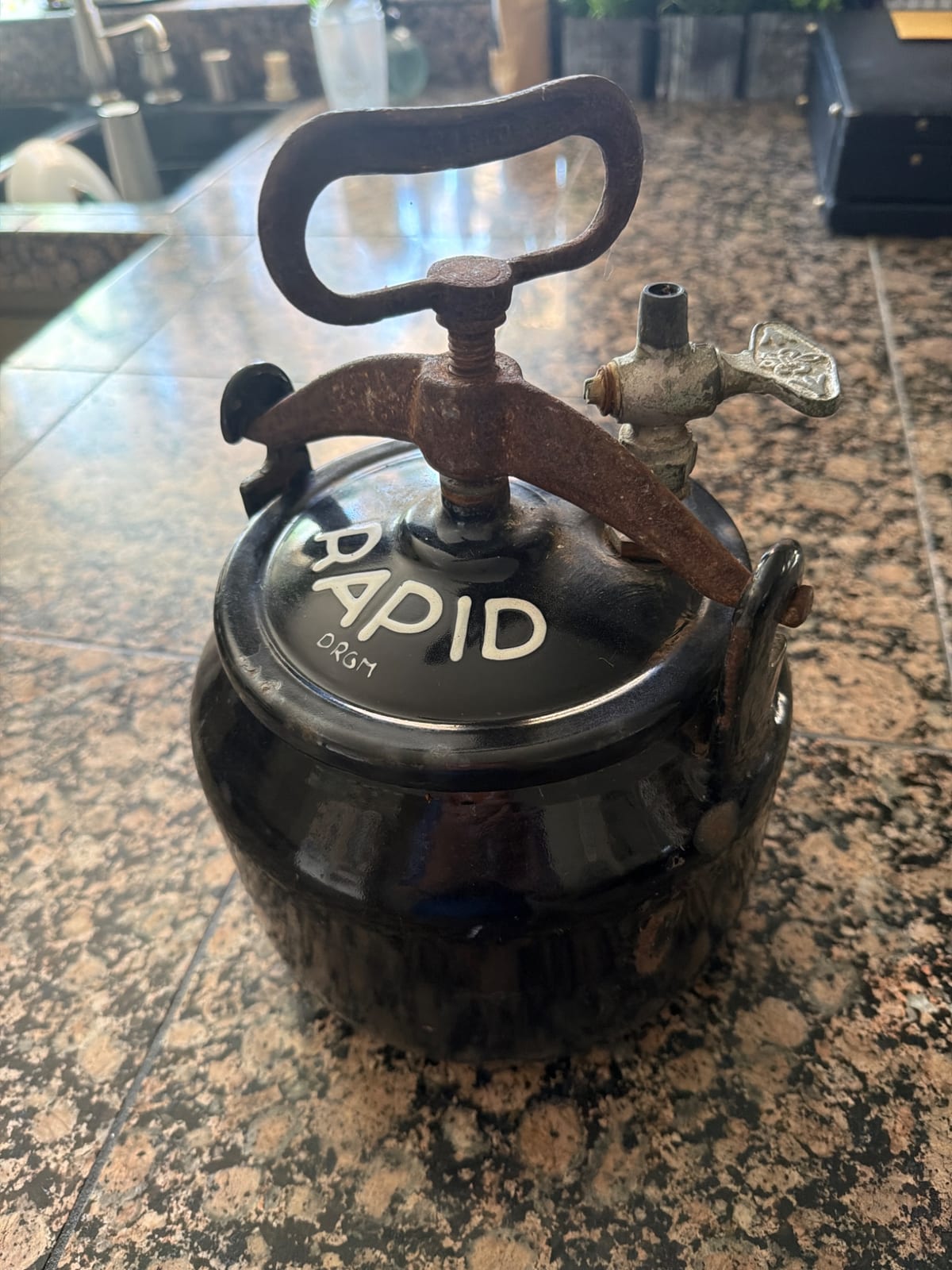 Vintage pressure cooker / canner with replacement fittings