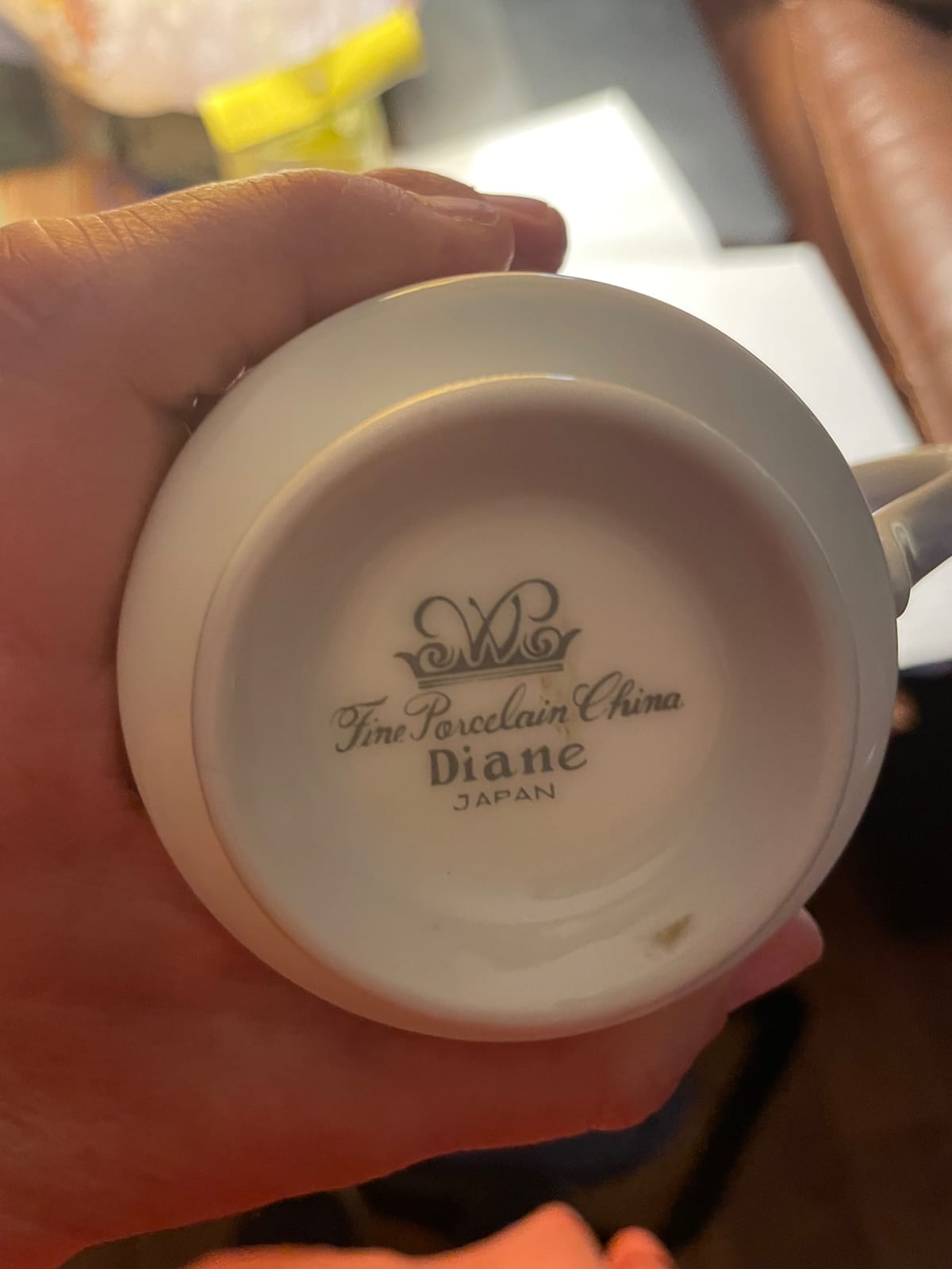 Fine porcelain china cup or small vessel marked "Diane"