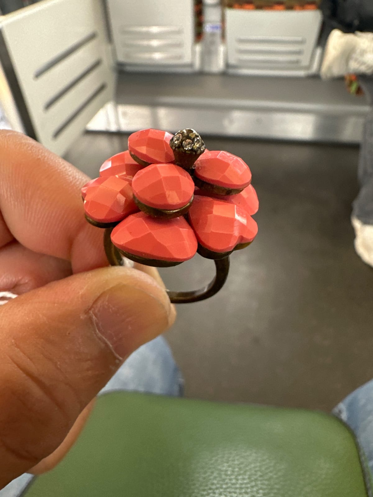 Flower-shaped costume ring