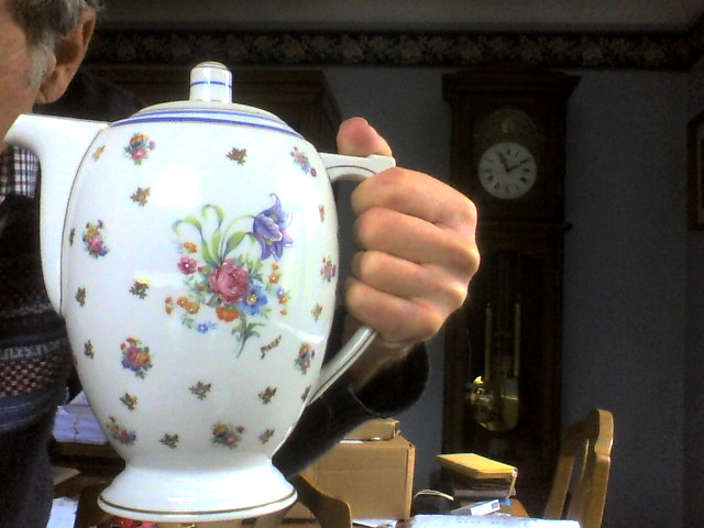 Porcelain teapot with floral decoration