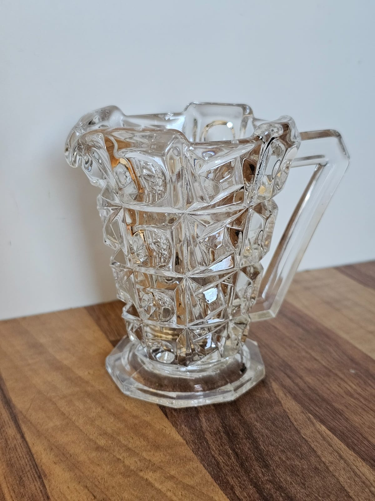 Cut glass creamer or small pitcher