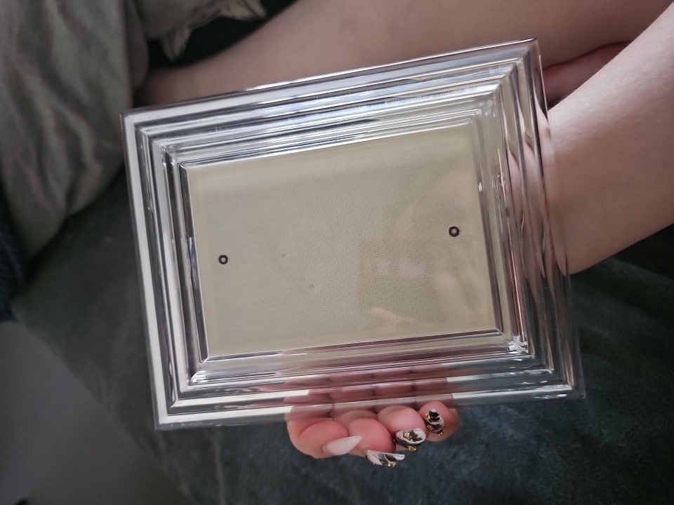 Silver-tone rectangular tabletop picture frame