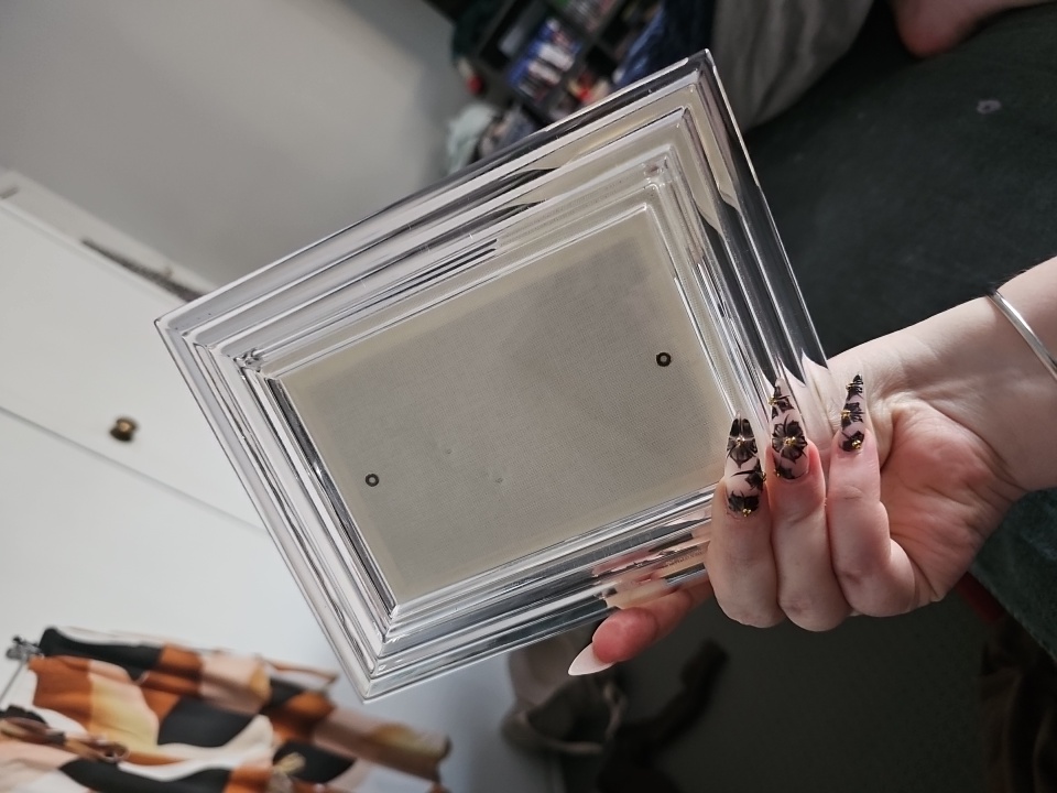 Faceted clear glass photo frame or tabletop picture frame