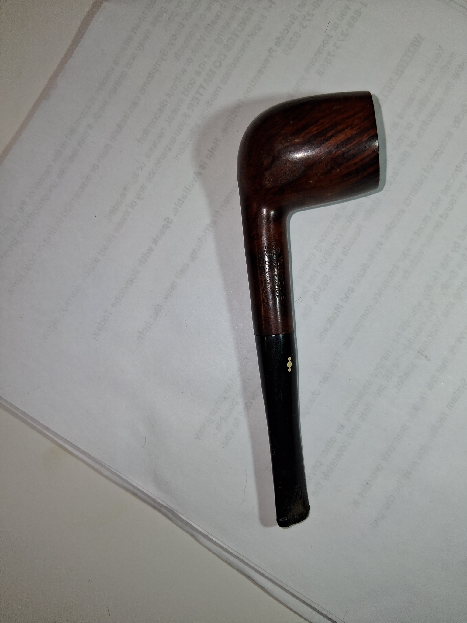 Tobacco smoking pipe (bent billiard style)