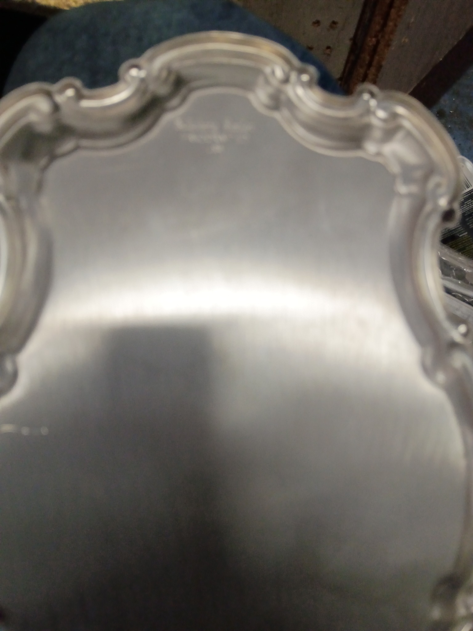 Silver-plated decorative serving tray or salver