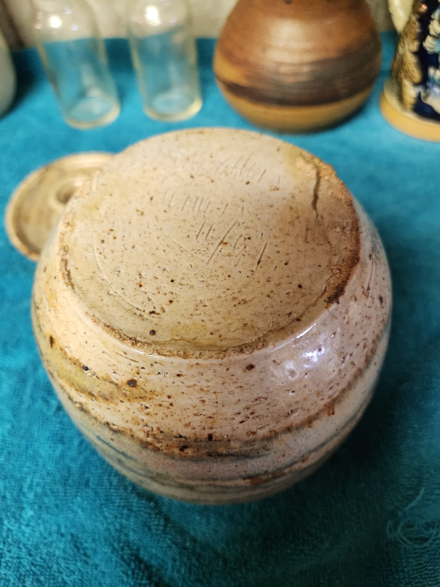 Small hand-thrown ceramic bowl or cup