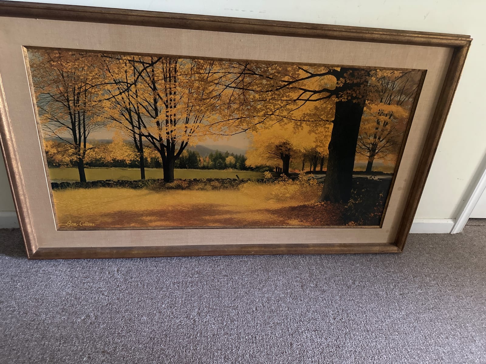 Framed landscape print or painting signed "Ben Collins"
