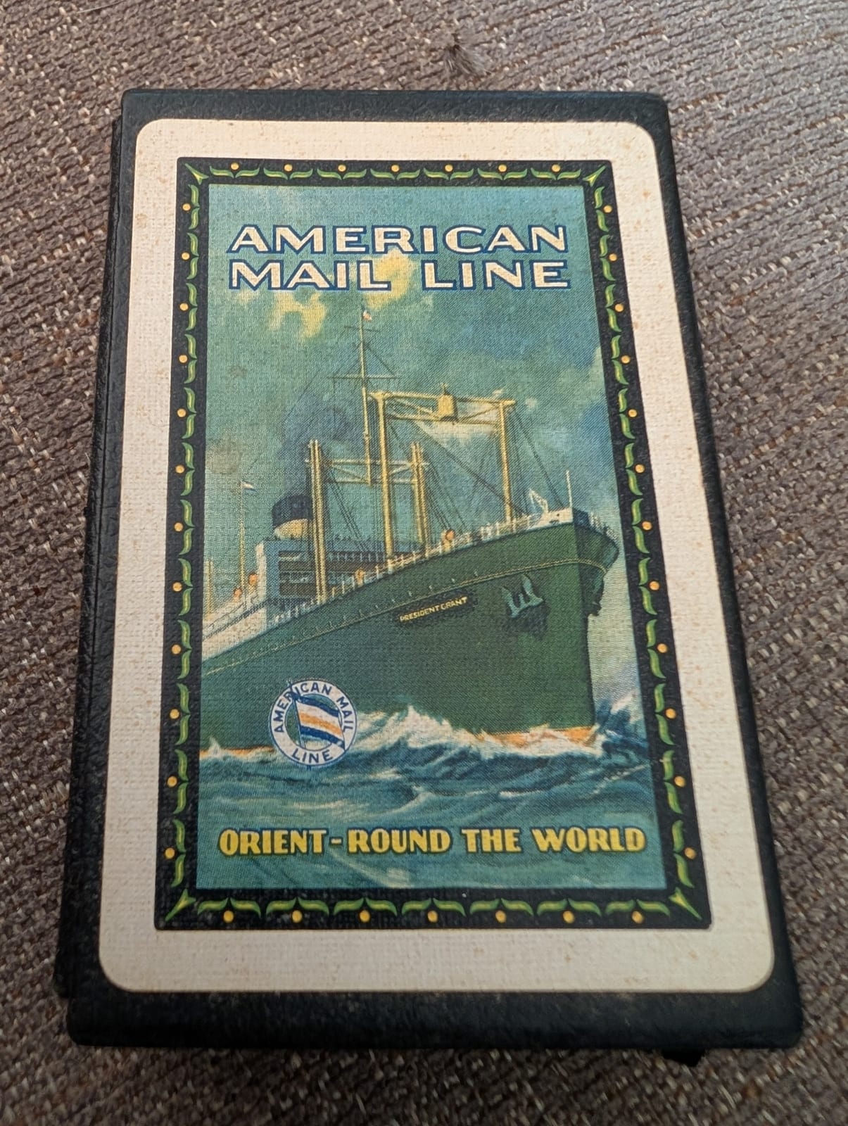 American Mail Line promotional booklet or deck of cards case