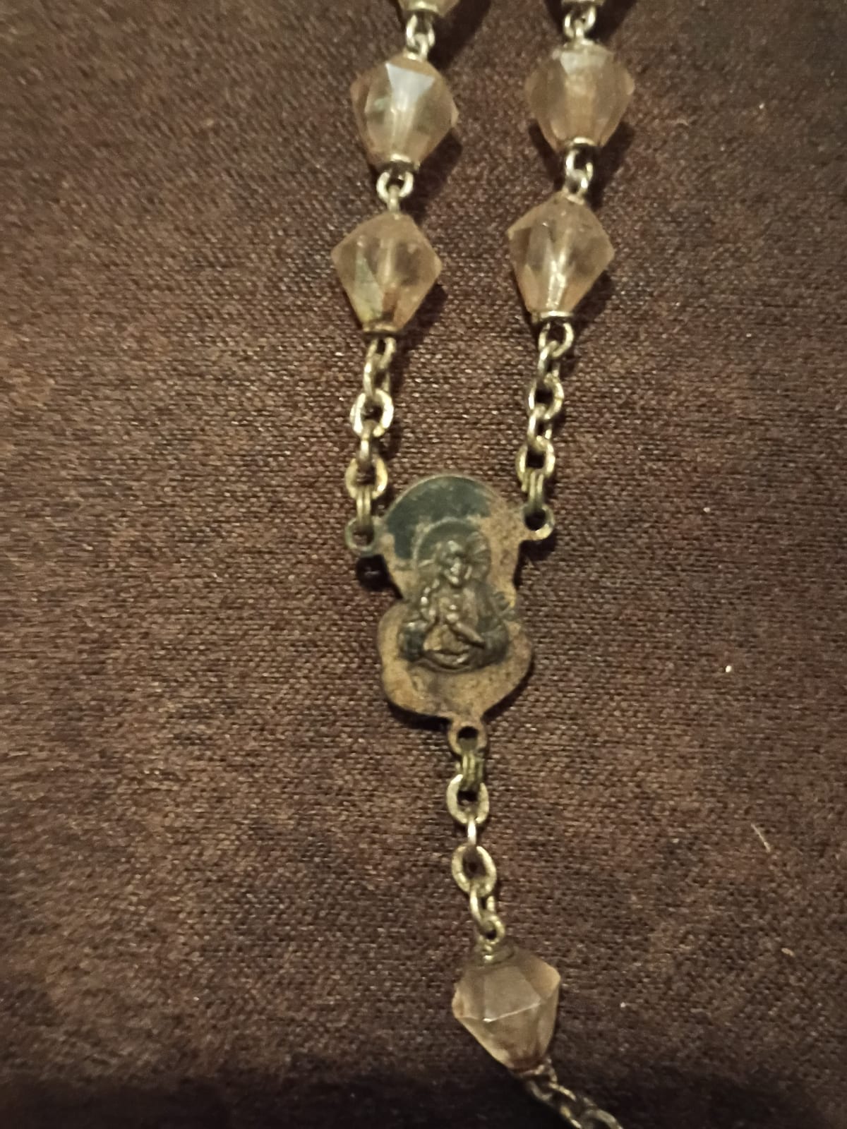 Rosary-style devotional necklace or chaplet pendant section