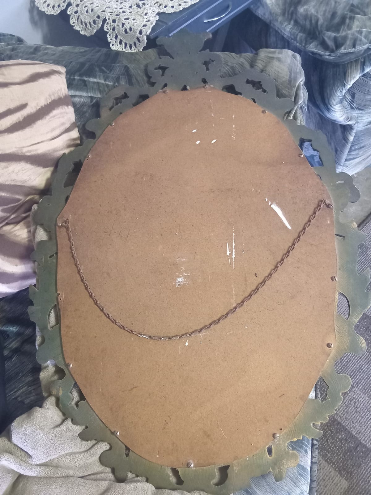 Ornate oval picture frame or mirror frame backing