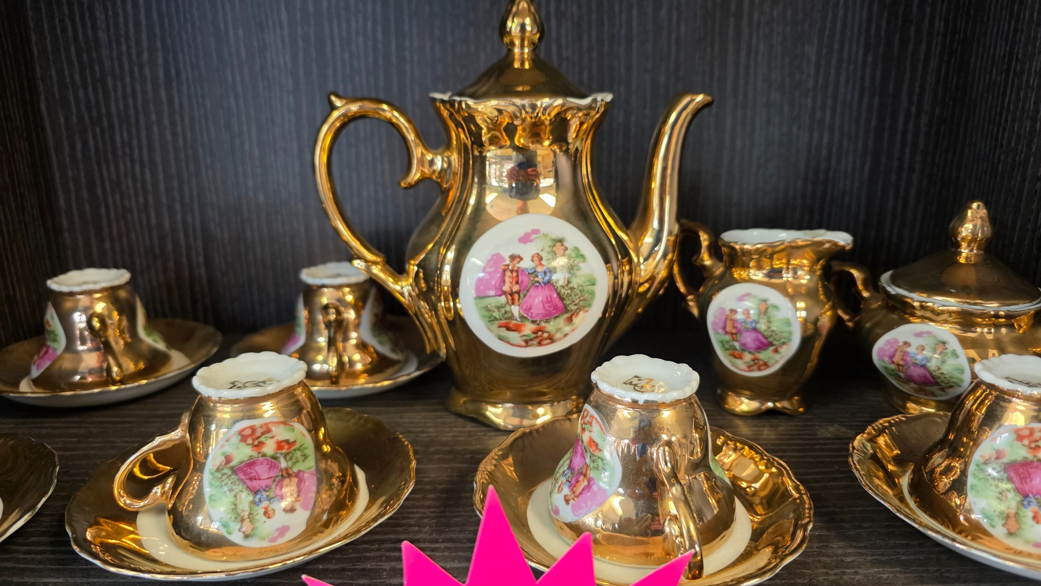 Miniature gilt porcelain tea/coffee service set