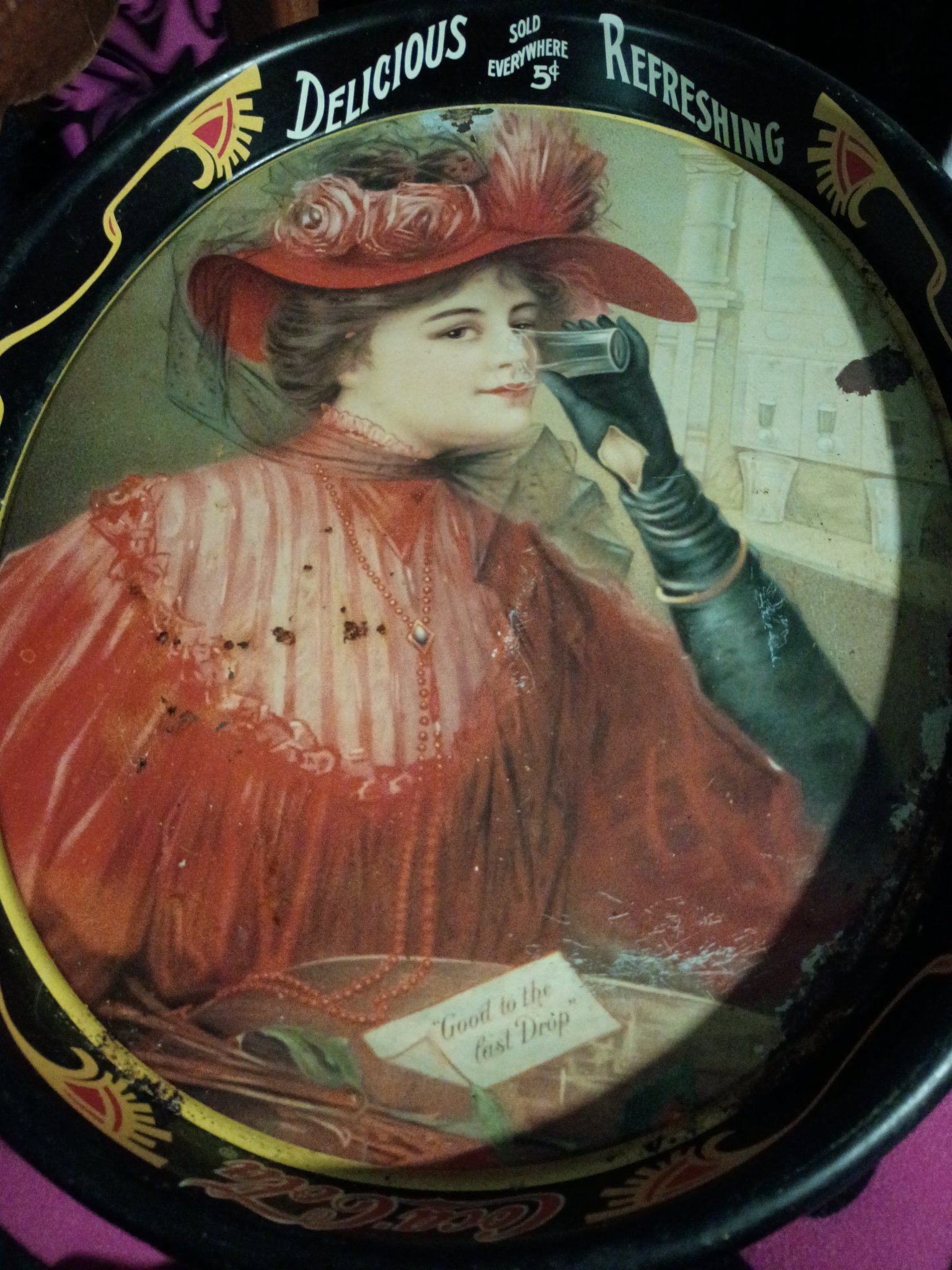 Vintage advertising tin tray for Castoria/Castor Oil drop remedy